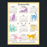 2026 Year Monthly Calendar Cute Pastel Playful Cat Poster<br><div class="desc">Choose this unique photo collage poster for your 2026 house decor. It's a great decoration for your child's room. Choose the downloadable poster, for a last-minute gift or decoration. For more colours, please check my collection. Happy New Year! ⭐THE CALENDAR IS FOR 2026 ONLY⭐ ⭐WEEK STARTS ON SUNDAY⭐ Customise the...</div>