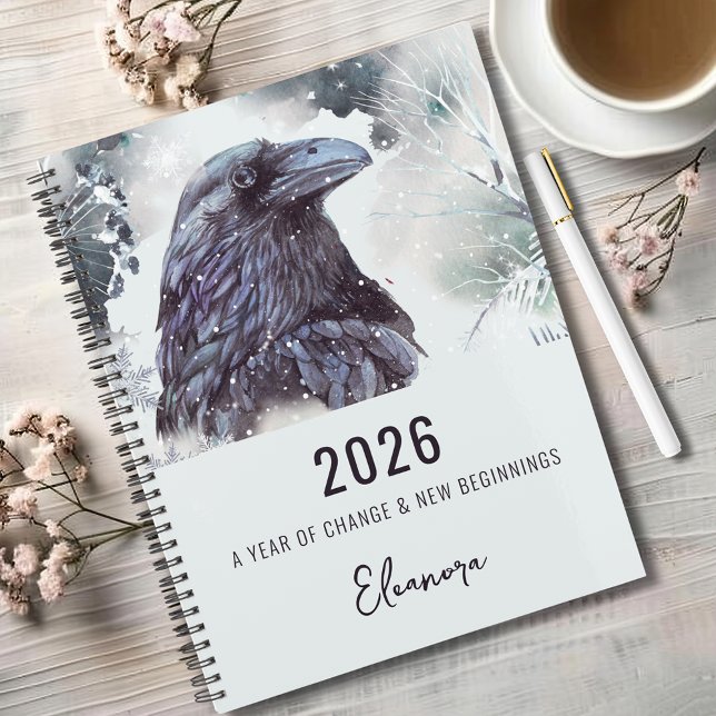 2026 Year of Change Raven Symbolism Notebook (2026 Year of Change and New Beginnings Raven Symbolism 8.5x11 Notebook)
