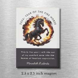 2026 Year of the Fire Horse Motivational Quote Magnet