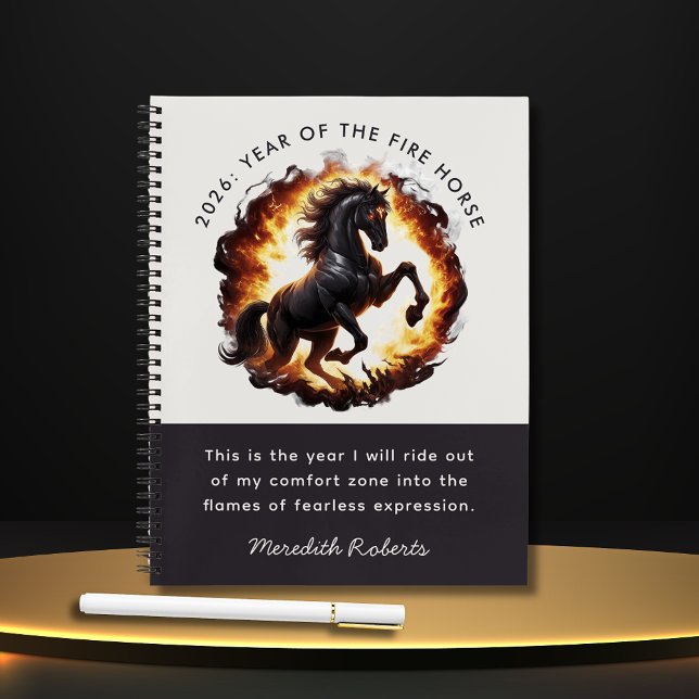 2026 Year of the Fire Horse Motivational Quote Notebook (2026 Year of the Fire Horse Motivational Quote Notebook 8.5 x 11)