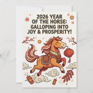 2026 Year of the Horse – Chinese New Year Greeting Holiday Card