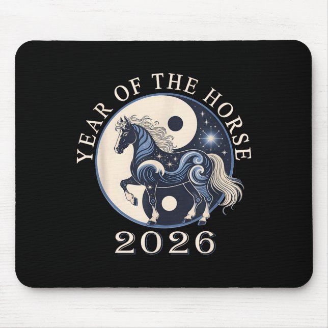 2026 Year Of The Horse Chinese New Year,horse Grap Mouse Pad (Front)