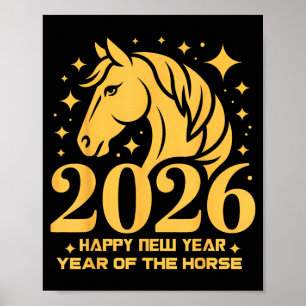 2026 Year Of The Horse Floral Zodiac Art Lunar New Poster