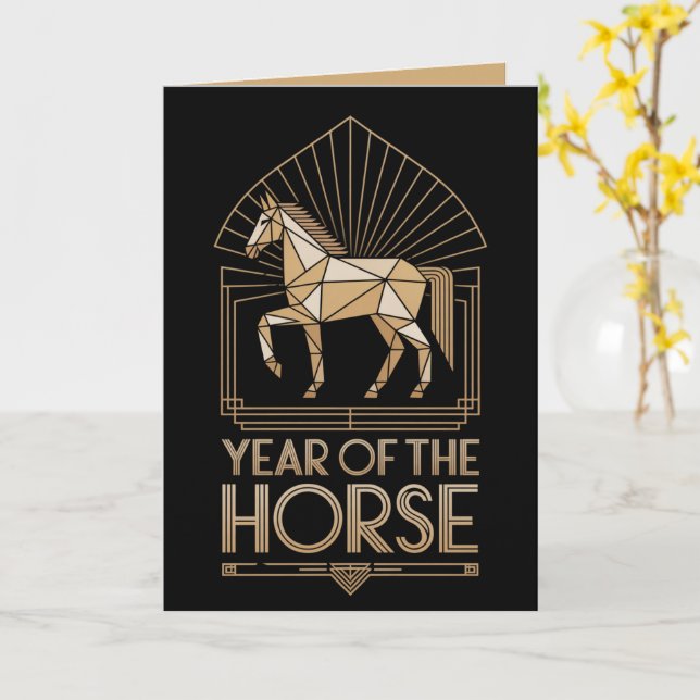 2026 Year of the Horse Greeting Cards (Yellow Flower)