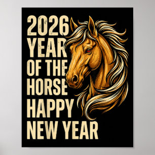 2026 Year Of The Horse Happy Chinese New Year Fire Poster