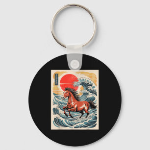 2026 Year Of The Horse Japanese Wave Art Lunar New Key Ring