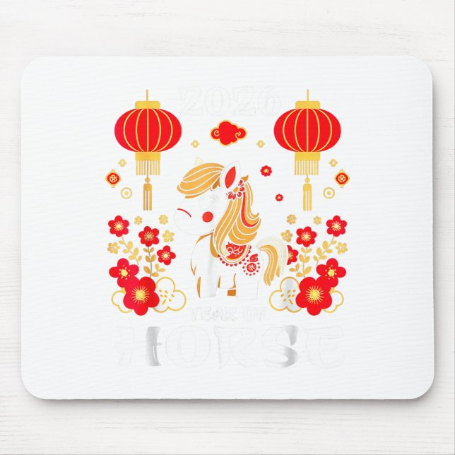 2026 Year Of The Horse Lunar New Year 2026 Chinese Mouse Pad (Front)