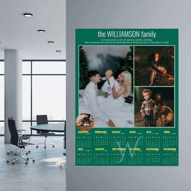 2026 Yearly Calendar 4 Photo Collage Personalised Poster (2026 Yearly Promotional Calendar 4 Photo Collage Personalized Poster Family Business Home Office )