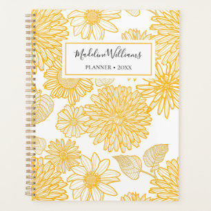 2026 Yellow Daisies & Dahlias Personalised Planner
