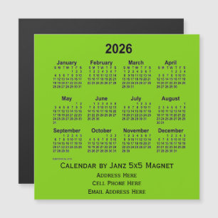 2026 Yellow Green Business Calendar by Janz