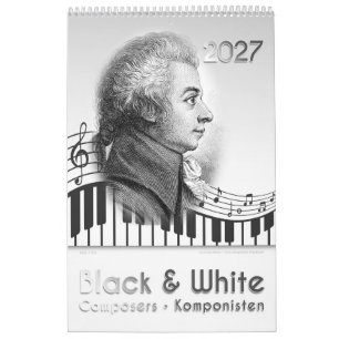 2027, 12 Composers Portraits in "Black & White" Calendar