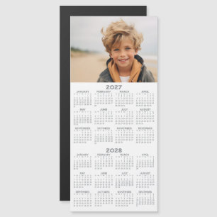 2027 2028 Calendar with Photo 2 Year Magnetic Card