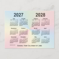 2027-2028 Rainbow Cloud School Calendar by Janz