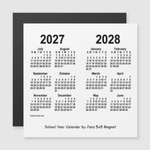 2027-2028 White School Year Calendar by Janz