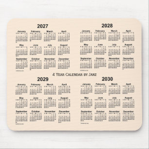 2027-2030 Antique White 4 Year Calendar by Janz Mouse Pad