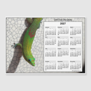 2027 5x7 Magnet Calendar Gold Dust Day Gecko