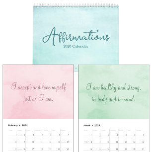 2027 Affirmations Quotes Inspirational Watercolor Calendar