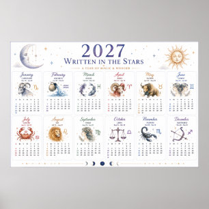 2027 Astrological Astrology Wall Calendar Poster