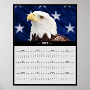 2027 Bald Eagle Wall Calendar - Raptor Poster