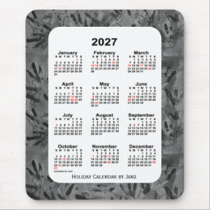 2027 Black Art Holiday Calendar by Janz Mouse Pad