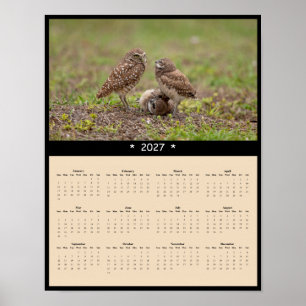 2027 Burrowing Owl Wall Calendar - Fearless Spirit Poster