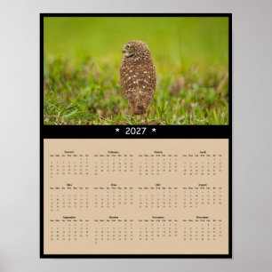 2027 Burrowing Owl Wall Calendar - Proud Perch Poster