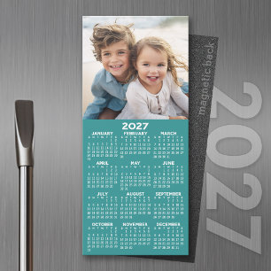 2027 Calendar 1 Photo Collage - Can Edit aqua