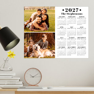 2027 Calendar 2 Photos Personalised Poster