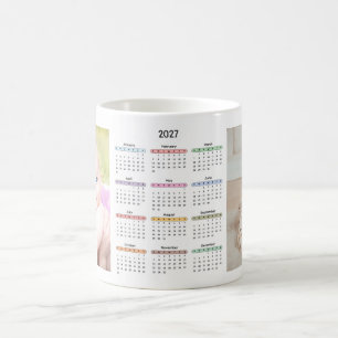 2027 calendar 2 photos simple modern yearly gift coffee mug