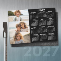 2027 Calendar - 3 Photos - Basic Black Magnet