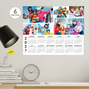 2027 Calendar 6 Photo Collage Personalised Poster