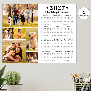 2027 Calendar 6 Photo Collage Personalised Poster