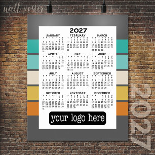 2027 Calendar - Basic Black White Minimal Poster