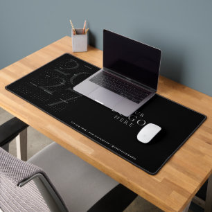 2027 Calendar Black White Business Logo Desk Mat