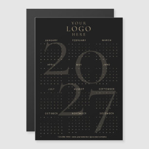 2027 Calendar Business Logo Black Gold Magnet