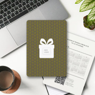2027 Calendar Business Logo Company QR Code Brown Holiday Card