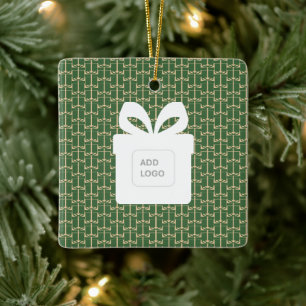 2027 Calendar Business Logo Company QR Code  Ceramic Ornament