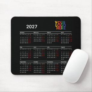 2027 Calendar Business Logo Corporate Office Mouse Pad