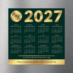 2027 Calendar Business Logo Green & Gold Corporate