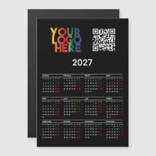 2027 Calendar Business Logo QR Code Magnetic Card