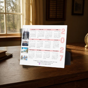 2027 Calendar Corporate Photo Christmas New Year Plaque