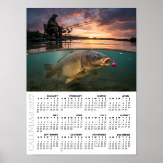 2027 Calendar, Fishing, Carp / Fish Poster