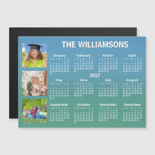 2027 Calendar Gradiant Photo Collage Magnet