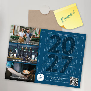 2027 Calendar Holiday New Year Magnetic Photo Card