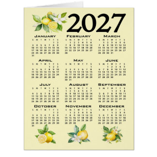 2027 Calendar Italian Style Lemons Yellow