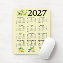 2027 Calendar Italian Style Lemons Yellow