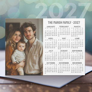 2027 Calendar - Modern Photo and Text Holiday Card