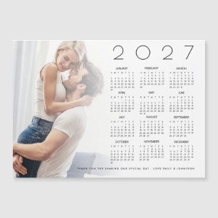 2027 Calendar Photo Overlay Newlywed Wedding Favou