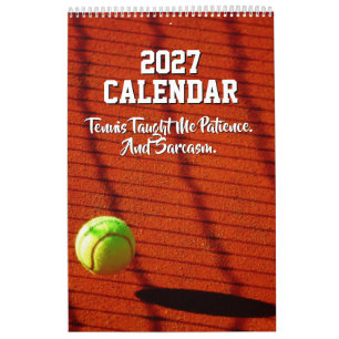 2027 Calendar Tennis Funny Motivational Quotes Kid