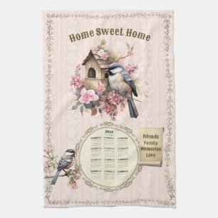 2027 Calendar Towel Chickadees Home Sweet Home